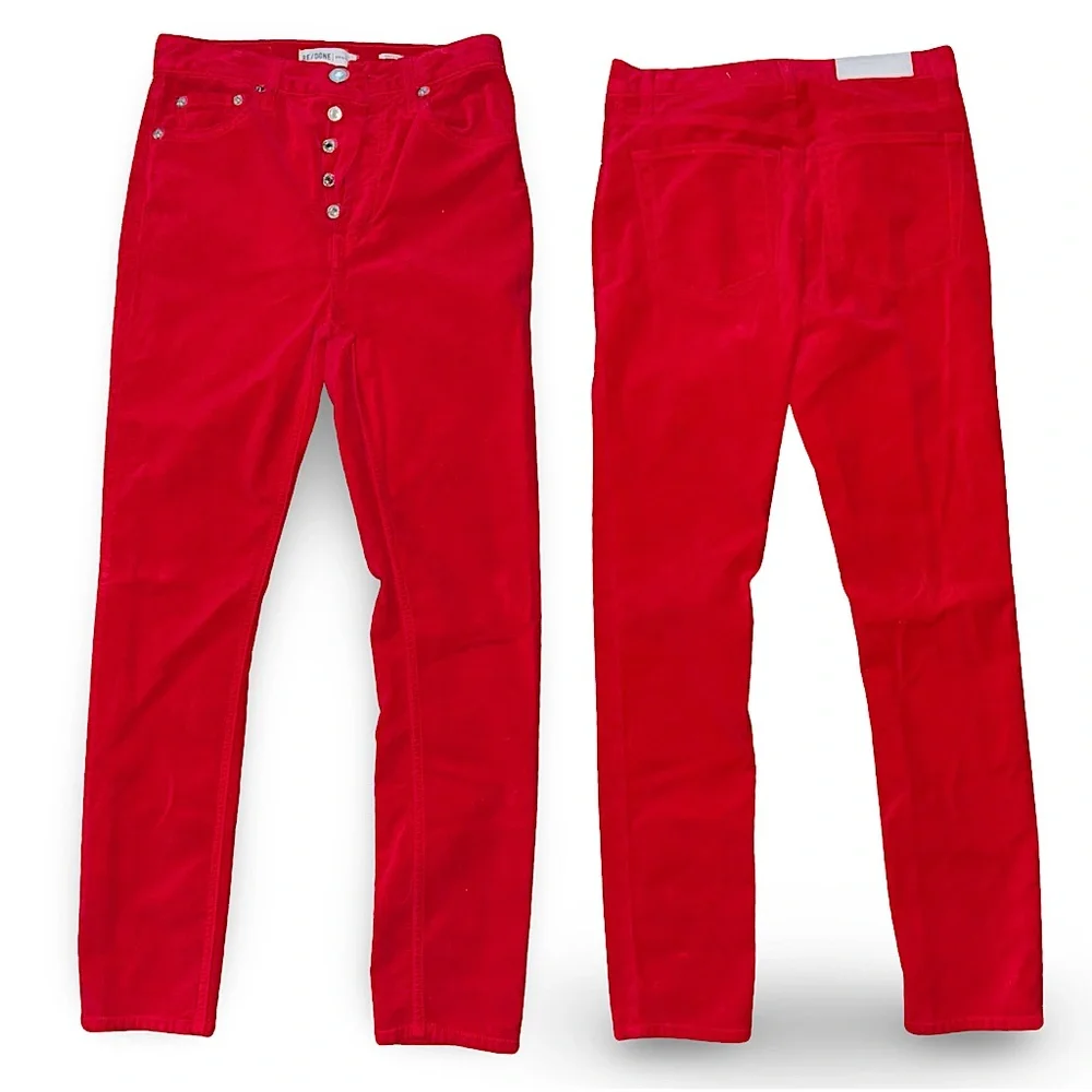 RE/DONE Originals Made in USA Red Corduroy Pant - Picture 1 of 8
